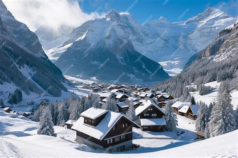 Premium Photo | Winter wonderland in Grindelwald Switzerland