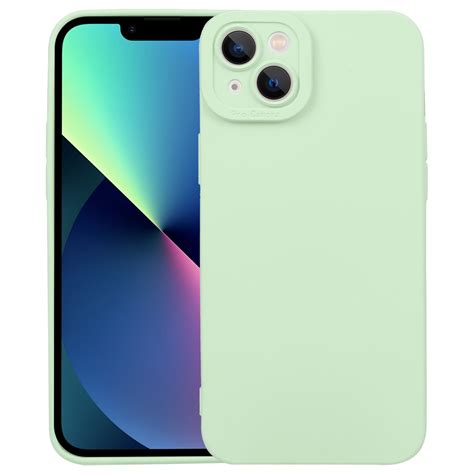 Liquid Silicone Full Coverage Phone Case For iPhone 14 Max (Light Green