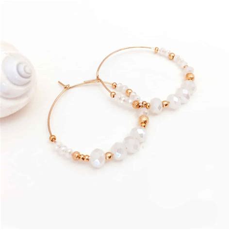 Boucles D Oreilles ROMY Blanc Gwapita