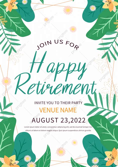 Green Plants Happy Retirement Blessing Card Template Download On Pngtree