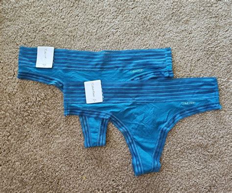 Calvin Klein Ultra Soft Modal Thong Size Medium 2 Pair Bundle Teal New