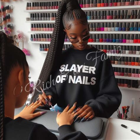 Black Girl Nail Tech PNG, Nail Tech Png, Nail Tech Logo Png, Nails Png