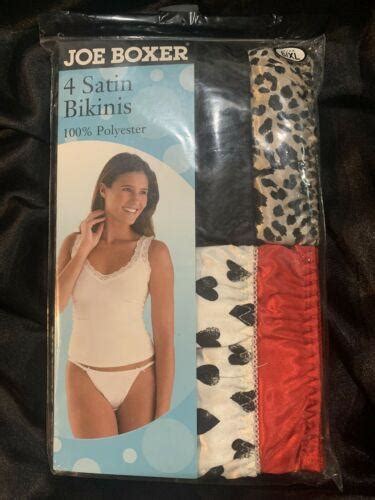 New Vintage Joe Boxer Satin String Bikini Panties Sz Rare Pair