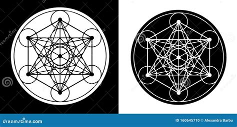 Metatron S Cube Symbol Flower Of Life Sacred Geometry Stock Vector