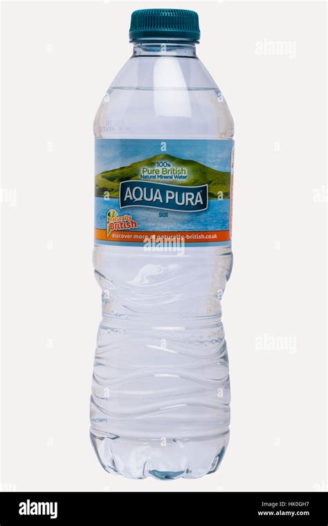 A bottle of Aqua Pura mineral water on a white background Stock Photo ...