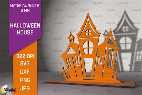 3d Halloween House Laser Cut Design Graphic By Digital Idea · Creative