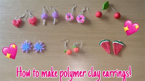 How To Make Polymer Clay Earrings Youtube