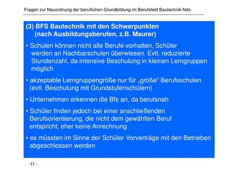 PPT Neuordnung Der Beruflichen Grundbildung Im Berufsfeld Bautechnik