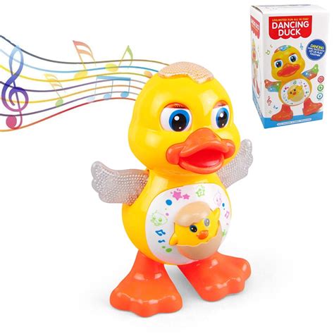 Baby Musical Duck Toy Dancing Walking Tummy Time, Light Up Infant Toys ...