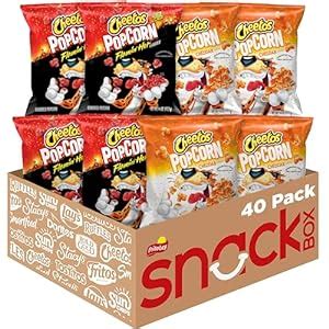 Amazon Cheetos Popcorn Cheddar Flamin Hot Variety Pack 0 625 Ounce Pack Of 40
