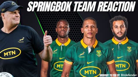 Springbok Team Vs Argentina Reaction Show Rugby News Live Stream