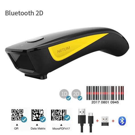 2D Barcode Scanner NETUM C750 Bluetooth Wireless Handheld Pocket QR Bar