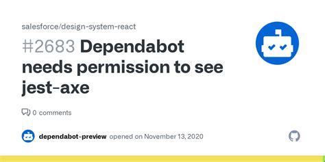 Dependabot Needs Permission To See Jest Axe Issue Salesforce