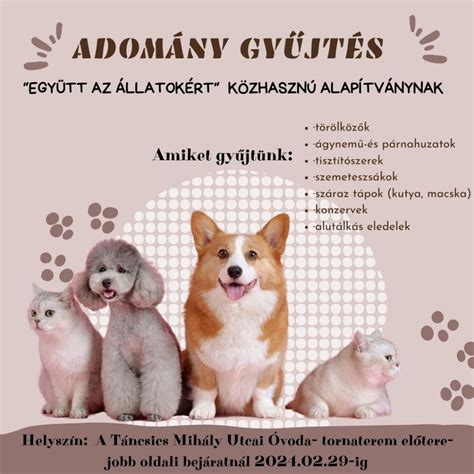 Adomány gyűjtés Táncsics Mihály Utcai Óvoda