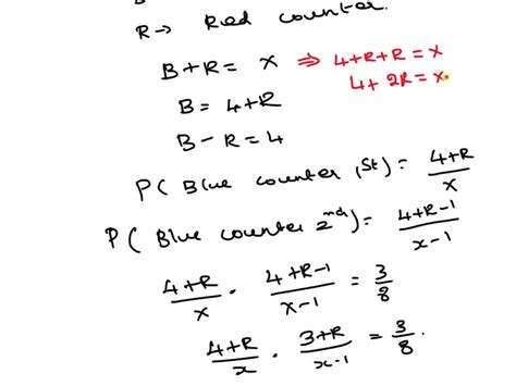 Solved A Bag Contains X Counters There Are Only Red Counters And Blue