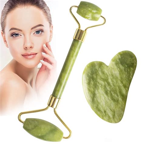 Jade Roller Gua Sha Set Facial Beauty Tools Massage Face Roller Skin