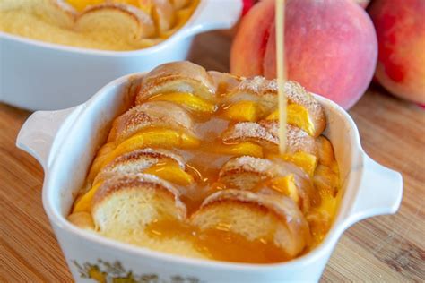 Peach Bread Pudding with Brown Sugar Sauce - Martin's Famous Potato ...