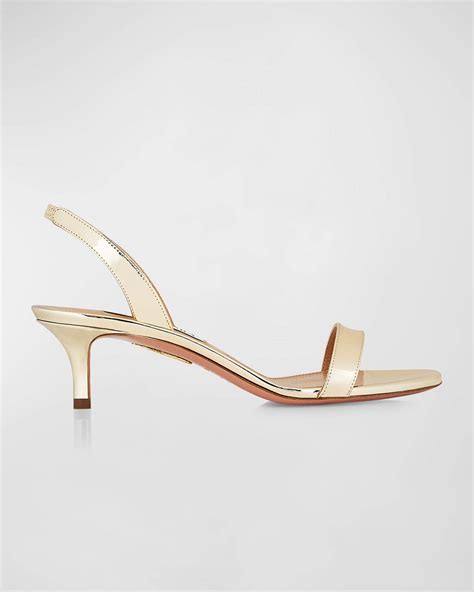 Aquazzura So Nude Metallic Halter Sandals Soft Gold Editorialist