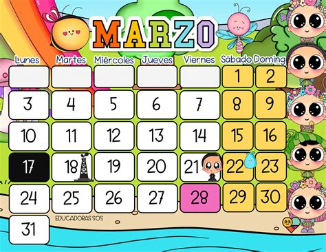 Calendario marzo 2025 para rellenar (3) - Imagenes Educativas