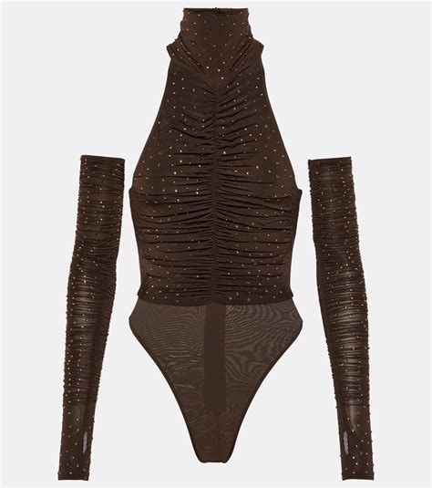 Alex Perry Arlie Embellished Halterneck Bodysuit Alex Perry