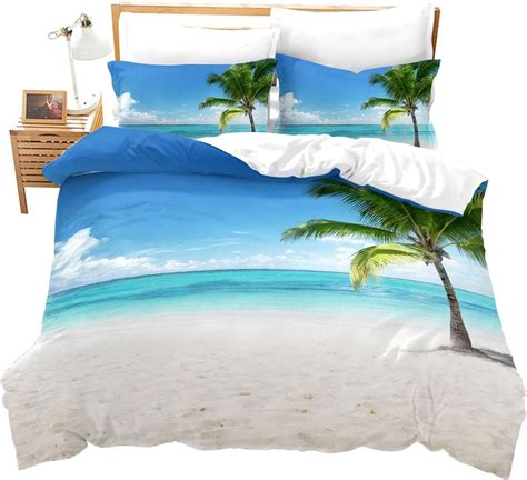 Erosebridal Palm Tree Bedding Set Beach Duvet Cover Full Size Ocean