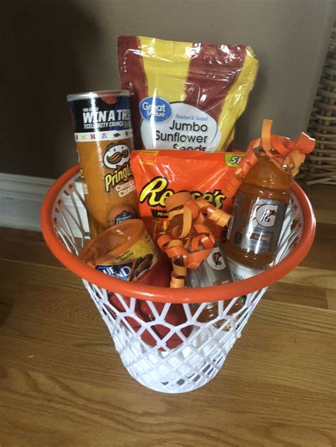 Basketball Coach Gift Basket With Colored Coordinated Snacks