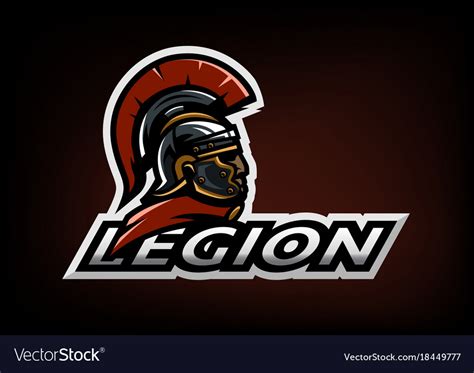 Roman Legionnaire Logo On A Dark Background Vector Image