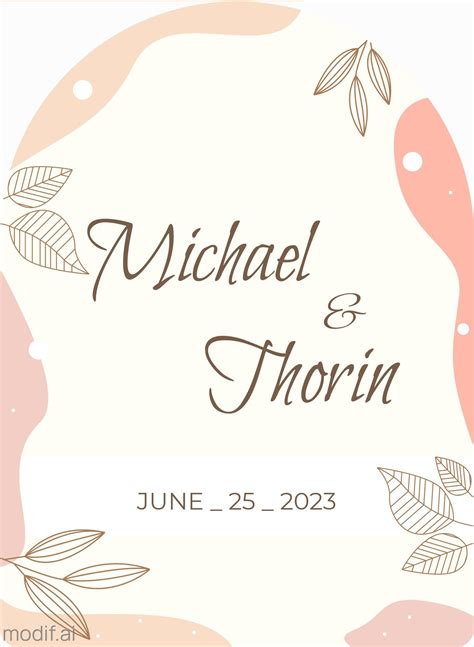 Wedding Label Design Template With Pattern Mediamodifier