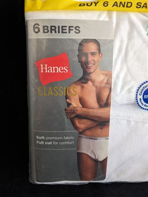 NEW 2007 Hanes Briefs 6 Pack Men's Underwear XL 40-42 Classic Full Cut ...