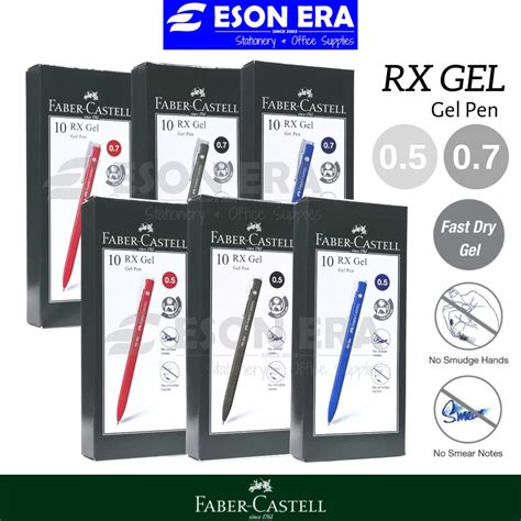 Faber Castell RX GEL Gel Pen 10pcs Box 0 5mm 0 7mm Fast Dry Ink