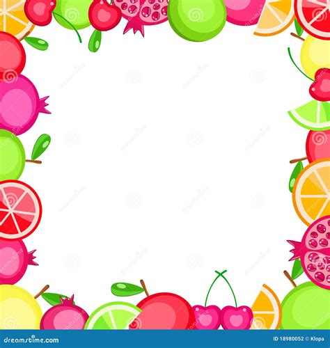 Frame Colorido Das Frutas Ilustra O Do Vetor Ilustra O De Alaranjado