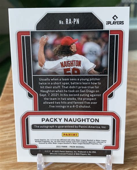 Packy Naughton Prizm Baseball Rookie Autographs Ra Pn Rc Los