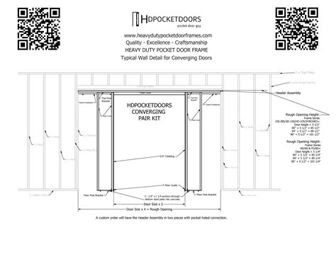 Converging Door Drawing – Heavy Duty Pocket Door Frames