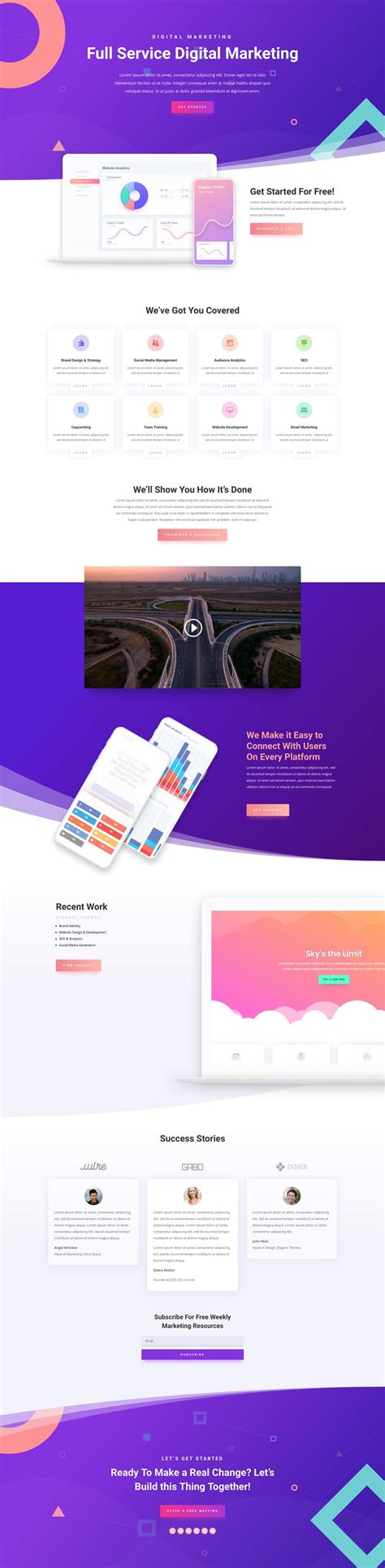 Digital Marketing Landing Page Divi Layout By Elegant Themes