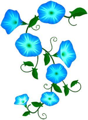 Blue Flowers And Vines Clip Art