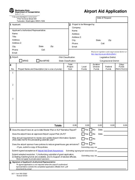 Fillable Online Wsdot Wa Airport Aid Application Forms Wsdot WA Gov