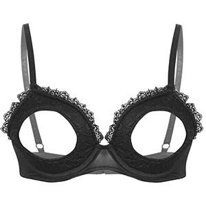 Freebily Reggiseno Aperto Sexy Donna Hot Balconcino Body Chest Harness Pelle Bikini Bra Push Up