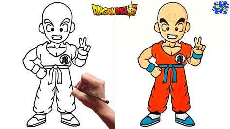 Krillin Drawing || How to Draw Krillin from Dragon Ball Super Step by ...