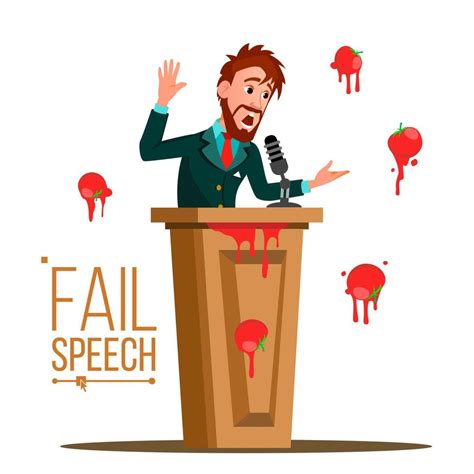 Businessman Fail Speech Vector Unsuccessful Presentation Bad Public