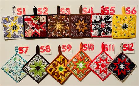 Amish Folded Star Potholders Trivets Hot Pads Etsy