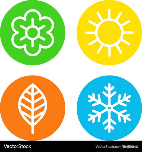 Four seasons logo set Royalty Free Vector Image