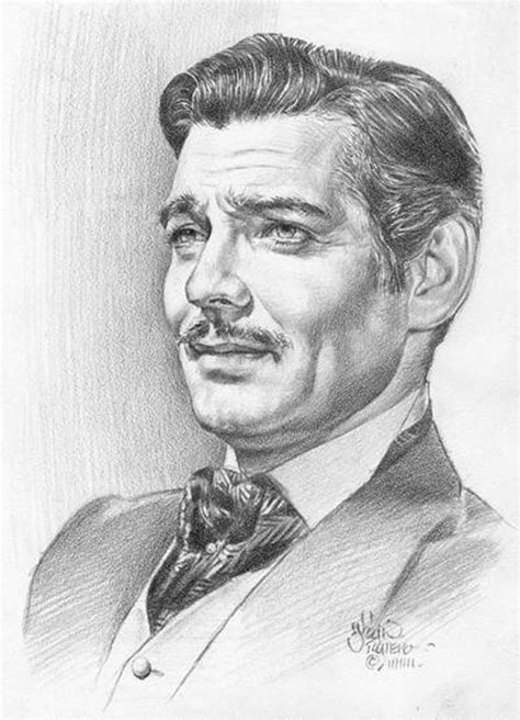 Clark Gable Dessin Au Crayon Croquis De Portrait Et Dessins De Célébrités