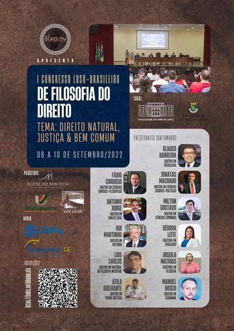 Inscreva Se Para O I Congresso Luso Brasileiro De Filosofia Do Direito