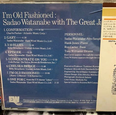 Sadao Watanabe The Great Jazz I M Old Fashioned Ejd Cd Japan