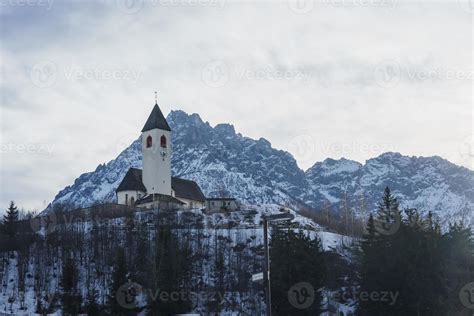 Church on snow mountain with sky in background 22502417 Stock Photo at ...