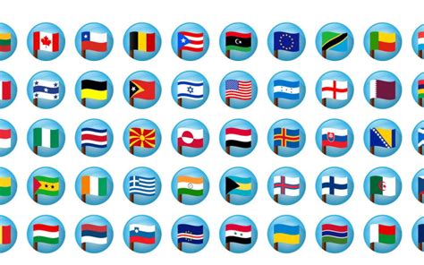 World Countries Flags Coloured Vector Icons TemplateMonster