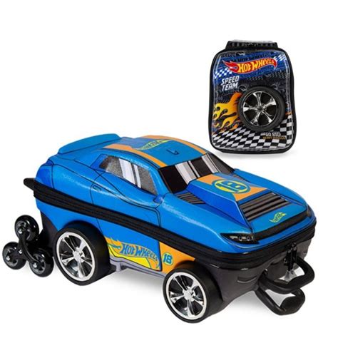 Kit Mochila D Infantil C Rodinhas E Lancheira Hot Wheels D Muscle