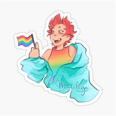 Gay Kirishima LGBT Flag Sticker For Sale By Mari Firefly Redbubble