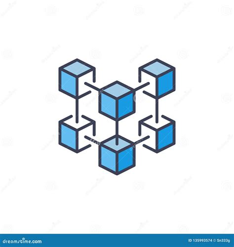 Blockchain Technology Vector Creative Blue Icon or Logo Stock Vector ...