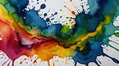 Premium Photo Vibrant Watercolor Explosion